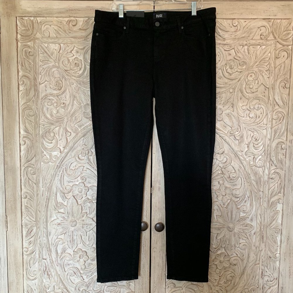 Paige Transcend Skyline Black Jeans 33 - Plus Size